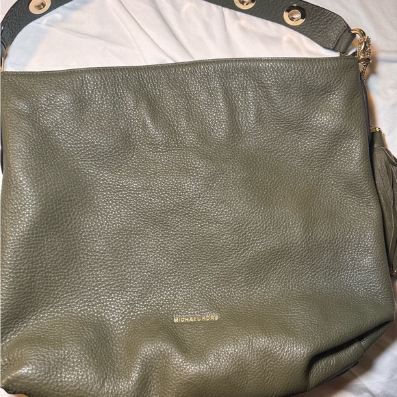 Michael Kors Olive Green Leather Shoulder Bag - Picture 1 of 5